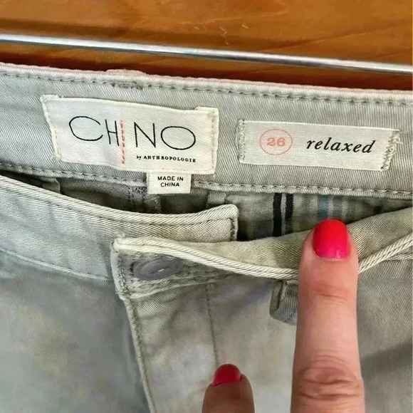 Anthropologie Chino Pants Size 26 Relaxed - Picture 6 of 10
